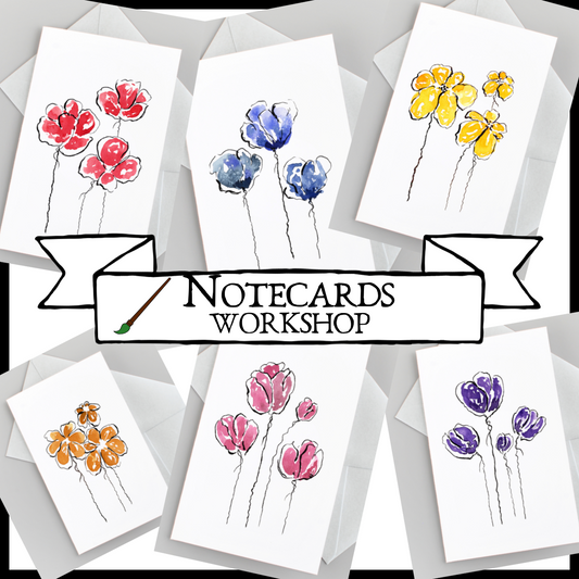 Sketchy Floral Notecards-Watercolor #1 Aug 8th