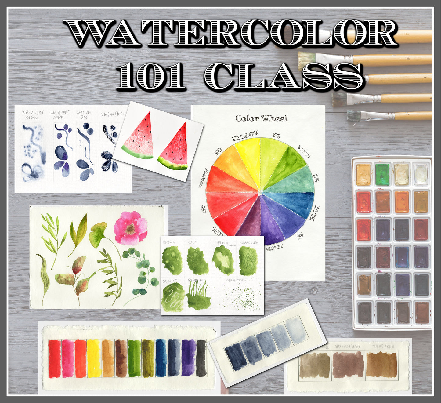 Watercolor 101 Workshop #3 July 11th