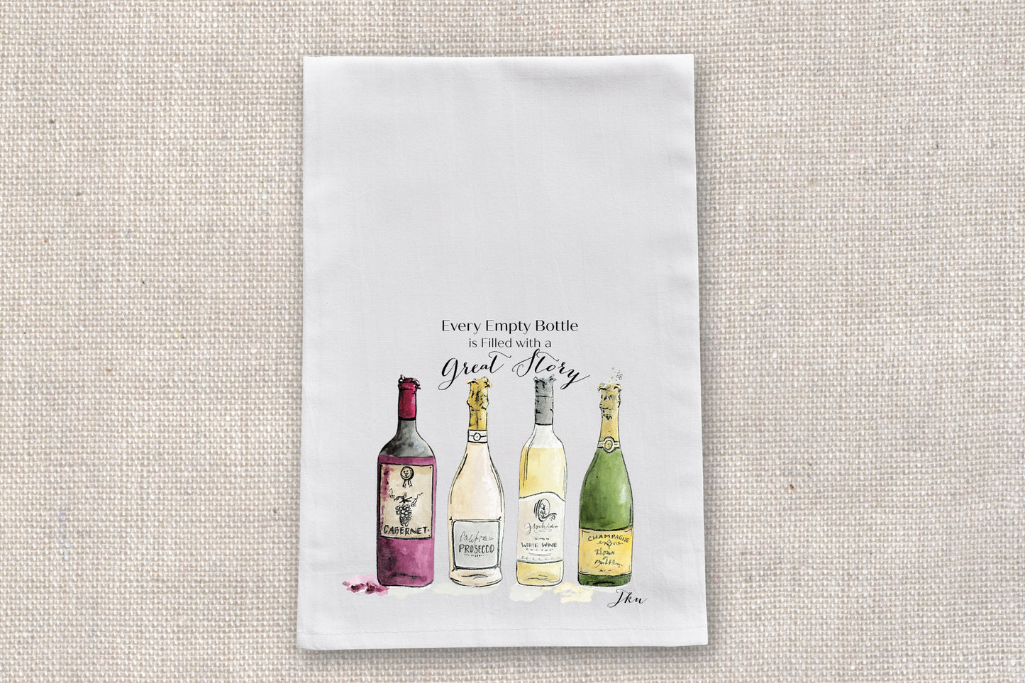 Wine Bottles Tea Towel