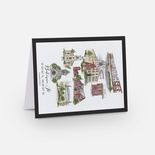 Batavia Note Card With Hometown Art